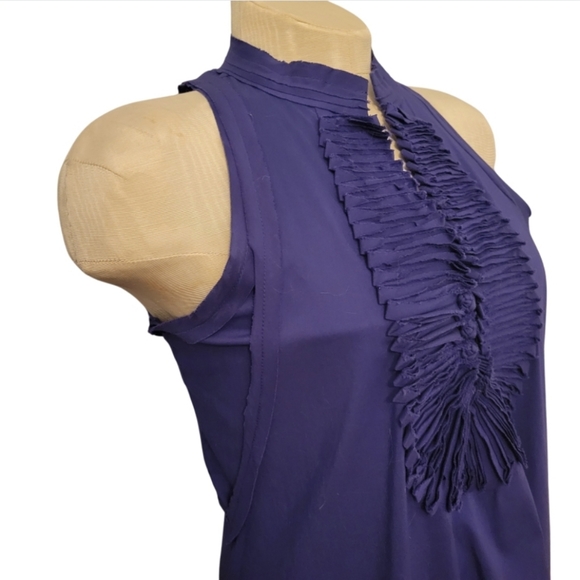 BCBG Sexy Small Tank Top Purple Flare Racerback with Pockets - Picture 2 of 16